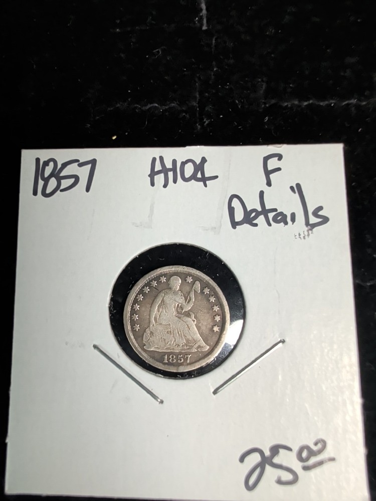 1857 H10C Arrows Liberty Seated Half Dime Circulated