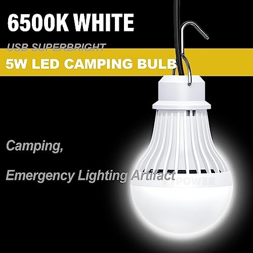2 Pack USB Light Bulb, USB LED Camping Light Lantern, 8.2 ft Extra 5W 2PCS