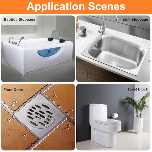 Drain Auger 25 Ft Plumbing Snake Snake Drain Clog Remove Tool Black