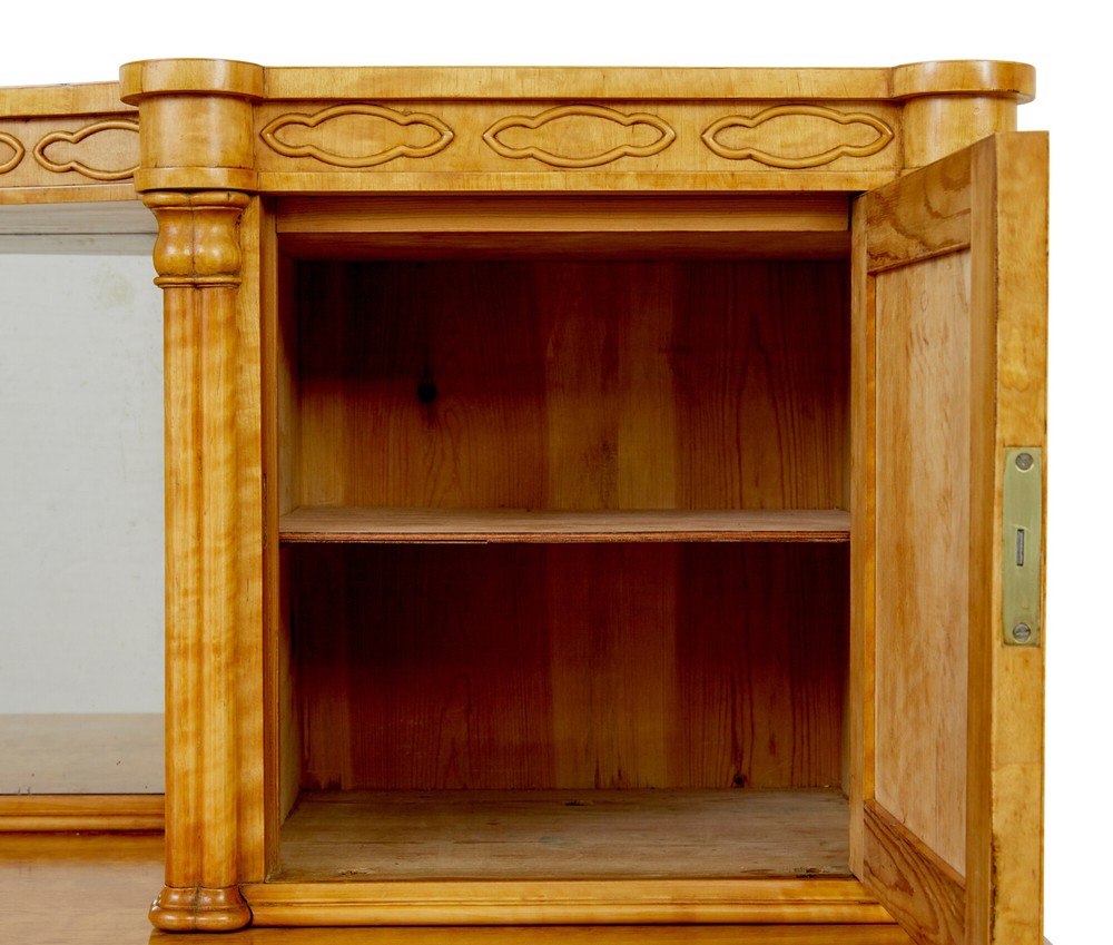 MID 19TH CENTURY SWEDISH BIRCH BUFFET SIDEBOARD