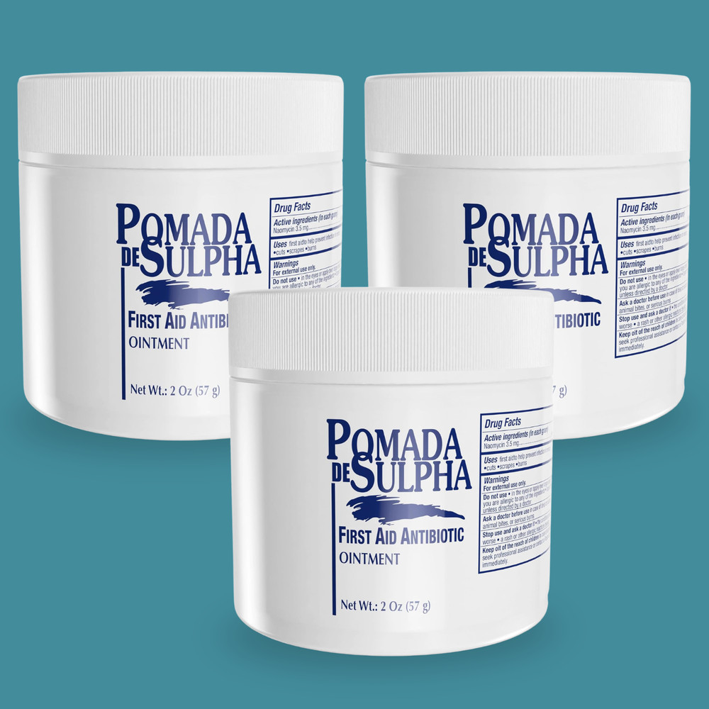 Menper Pomada De Sulpha, Antibiotic Ointment - First Aid 2 fl oz (3-Pack)