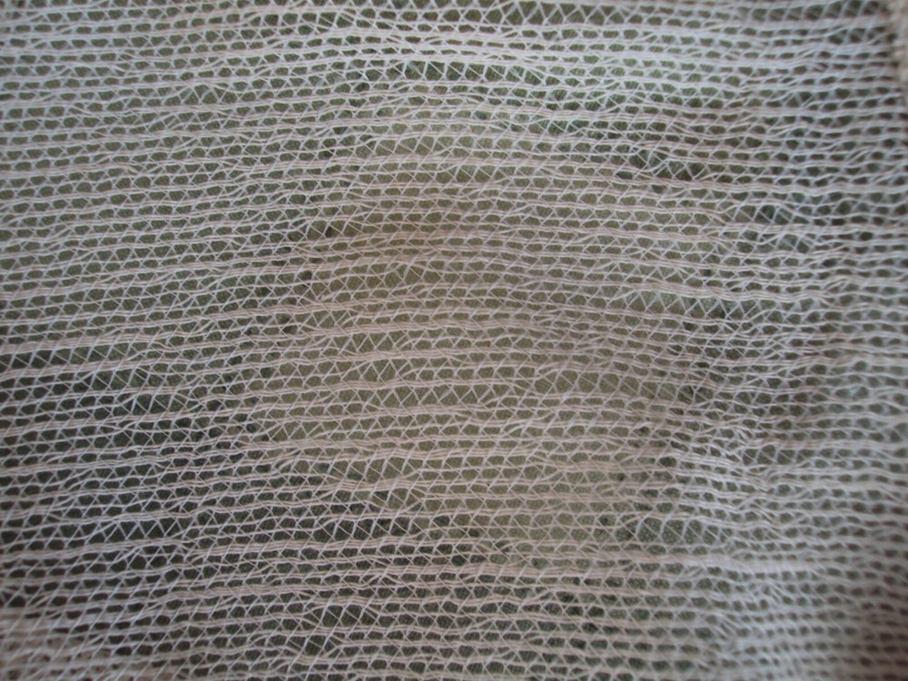 Table Runner Woven Netting Ivory 42" x 144" Polyester Hemmed Length Machine Edge