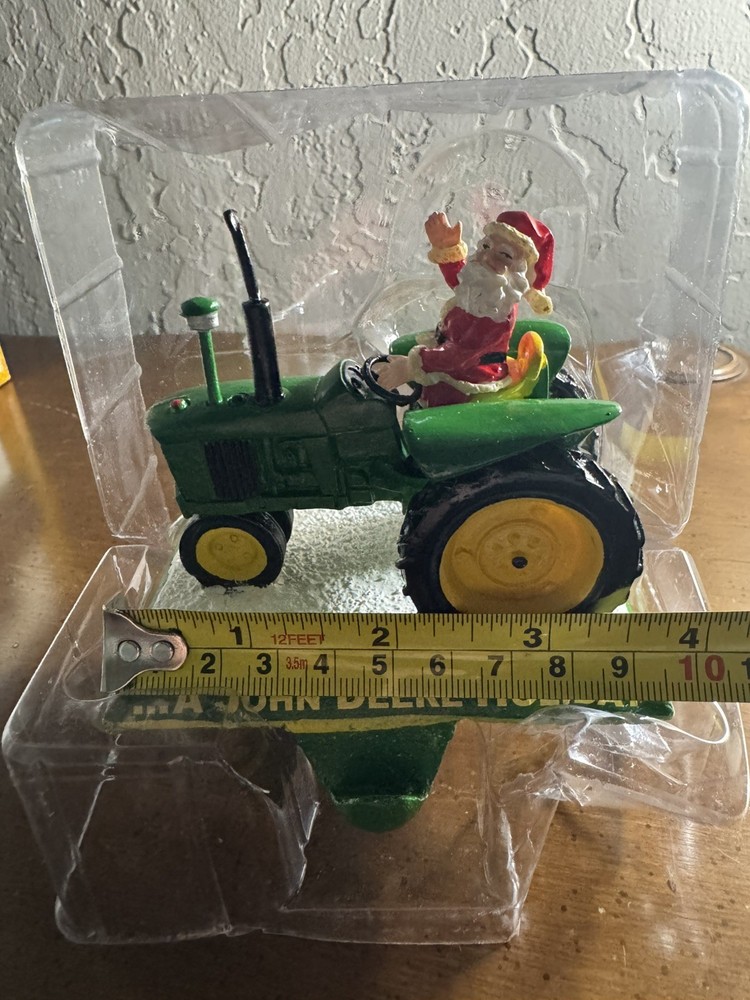 John Deere Santa On Tractor Stocking Holder