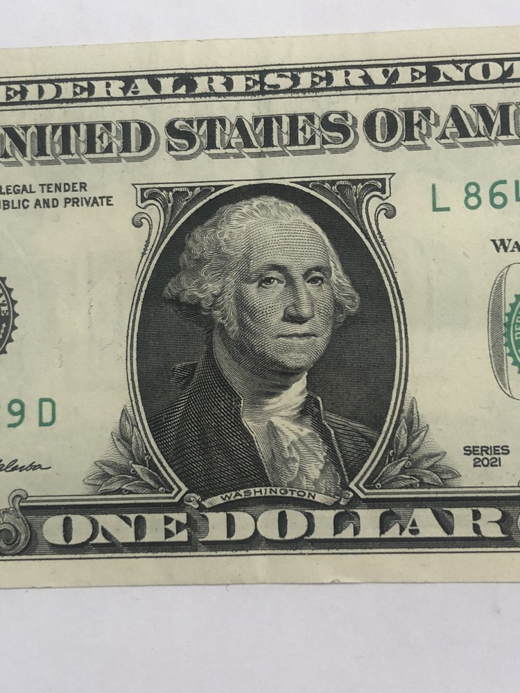 Offset Print Error 2021 Miscut $1 Dollar Circulated Bill