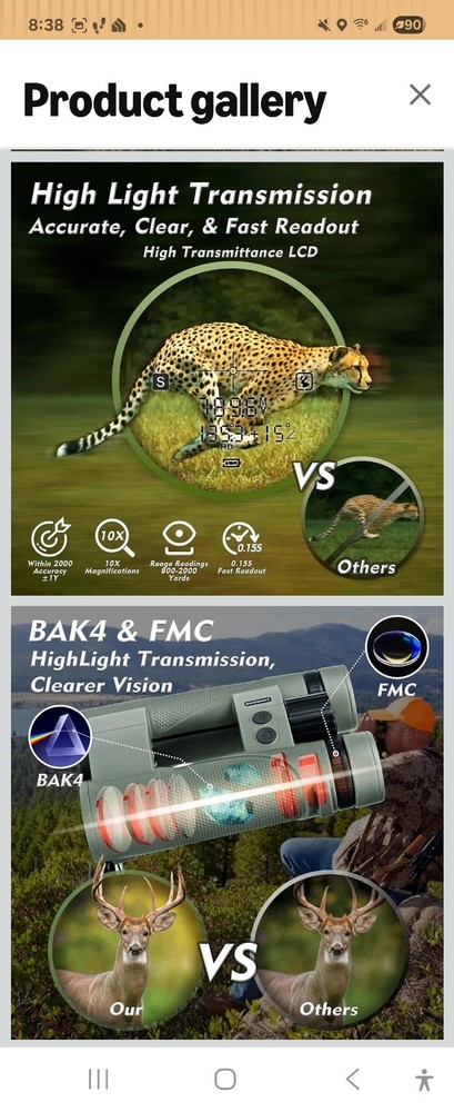 Yinmo 10×42 Laser Rangefinder Binoculars