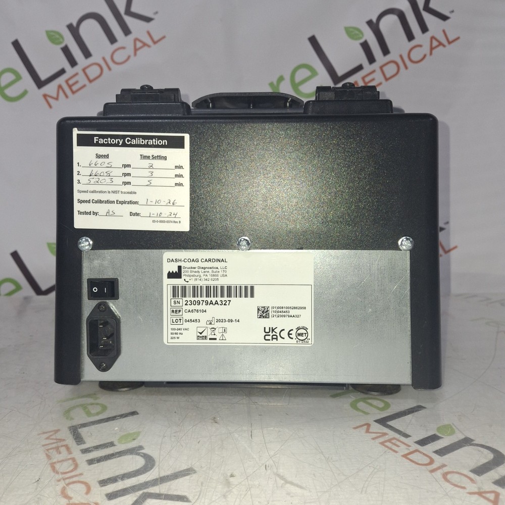 Drucker Diagnostics Dash Coag Centrifuge