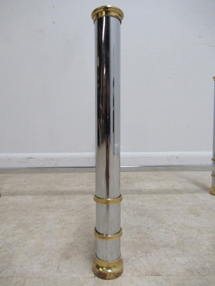 Vintage French Regency Chrome Brass Coffee Table Base