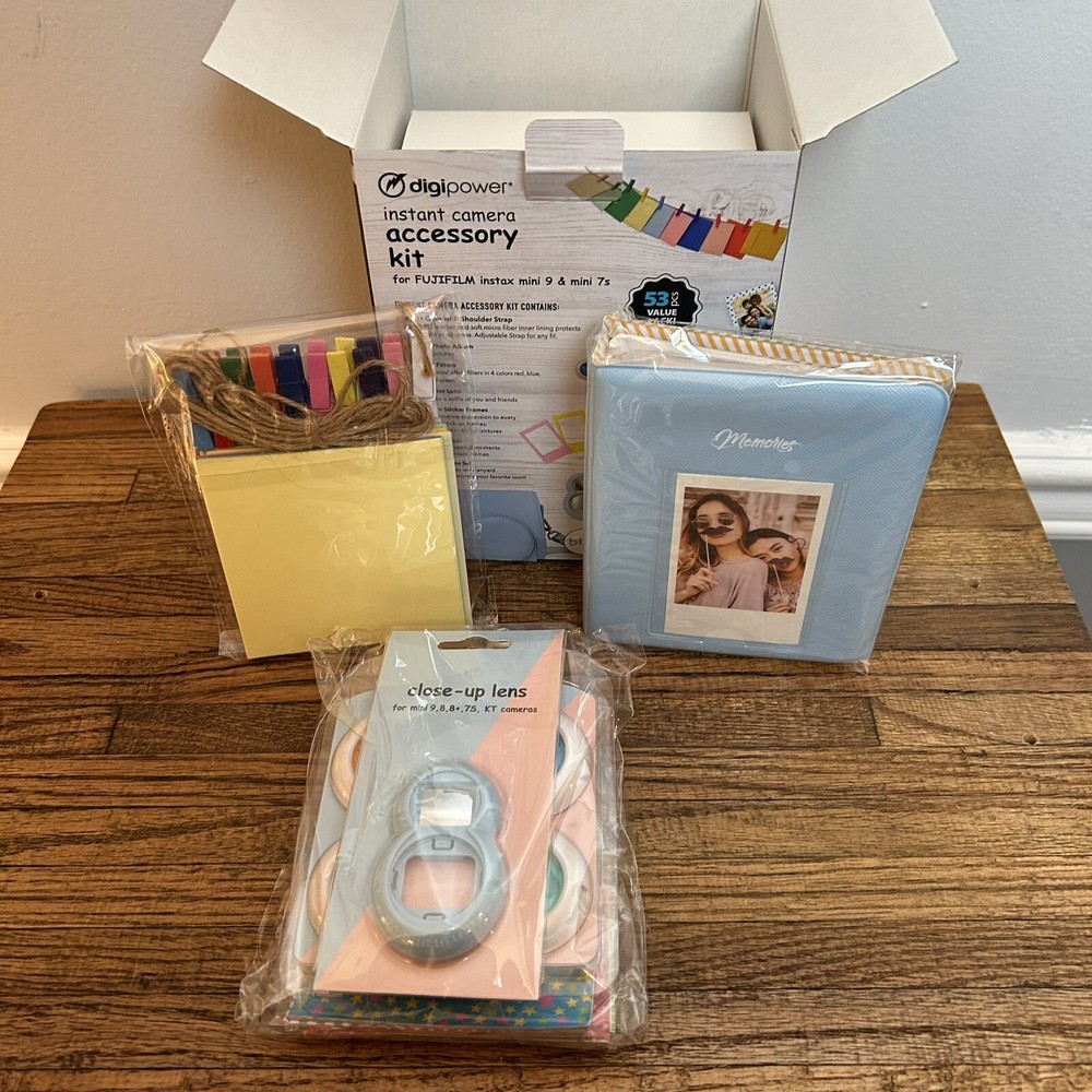 Digipower Instant Camera Accessory Kit, Baby Blue Case & More, New