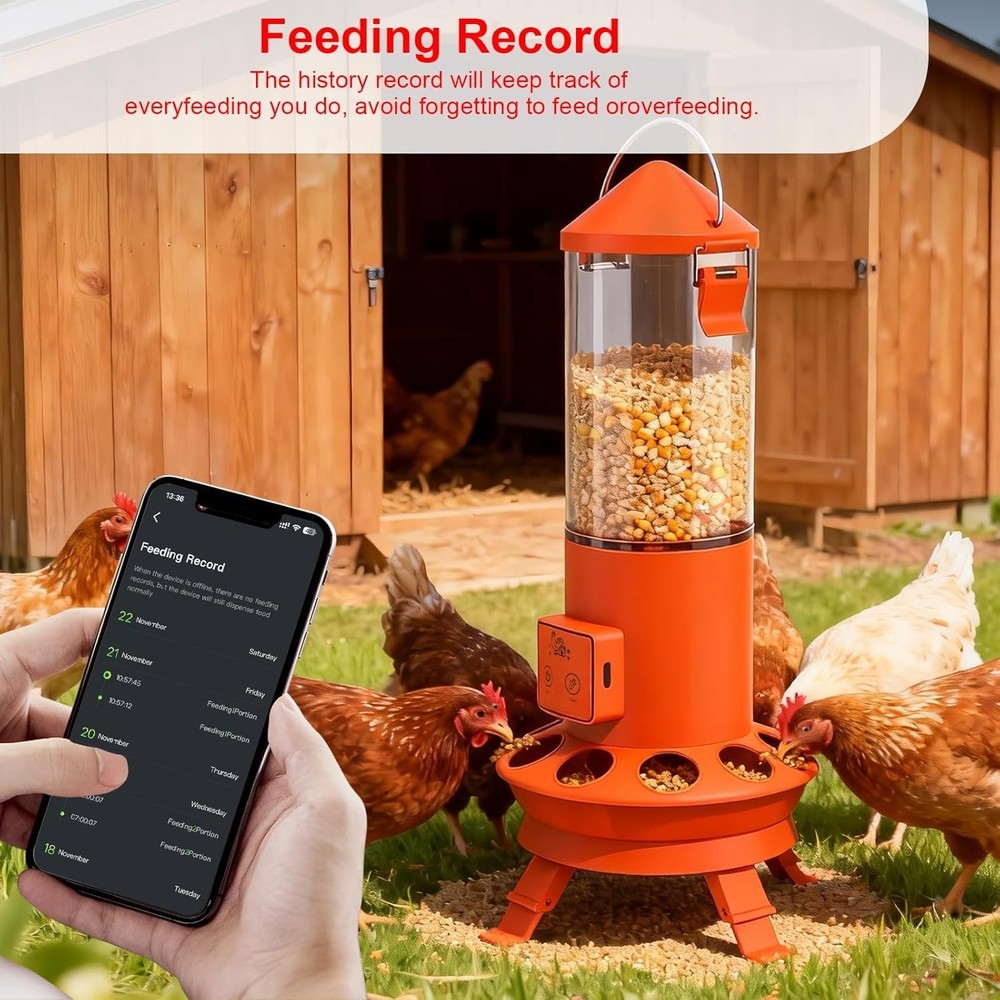 Automatic Chicken Feeder, Smart Chicken Coop Accessories, APP Smart Remote Co...