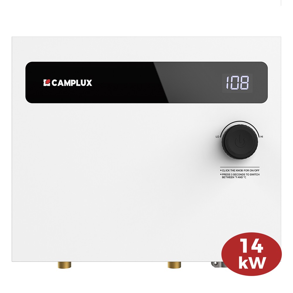CAMPLUX Tankless Water Heater Electric 8/14/18/27kW 240V for Whole House Shower