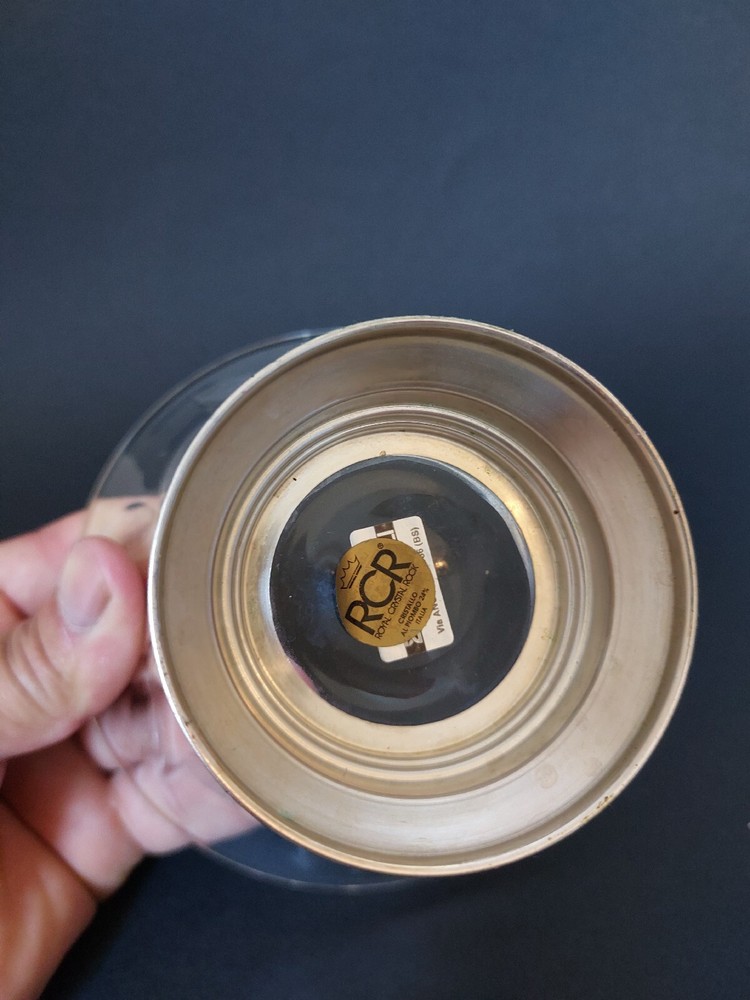 Vintage Bowl Crystal Base Holder Silver 800