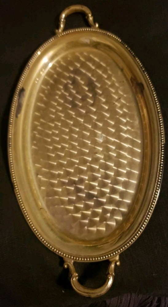 Ronson Crown Table Top Silver Plate Tray & Lighter & Cigarette Holder Set