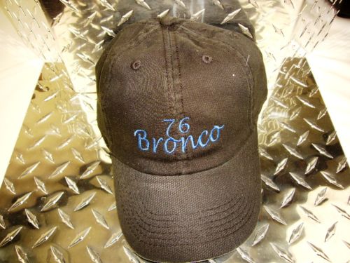 1976 Bronco Black Twill Hat/ Cap Embroidered Blue