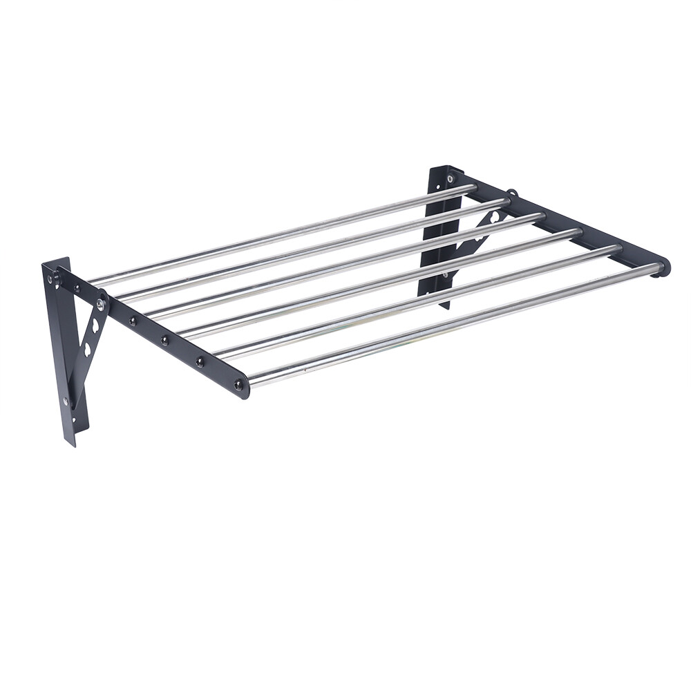 Folding Laundry Drying Rack Wall-mount Foldable Clothes Dryer Hanger Storage