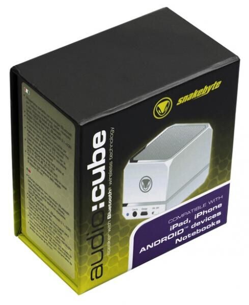 SnakeByte Powerful Wireless Mini Cube Speaker for Tablets, iPhone, Android