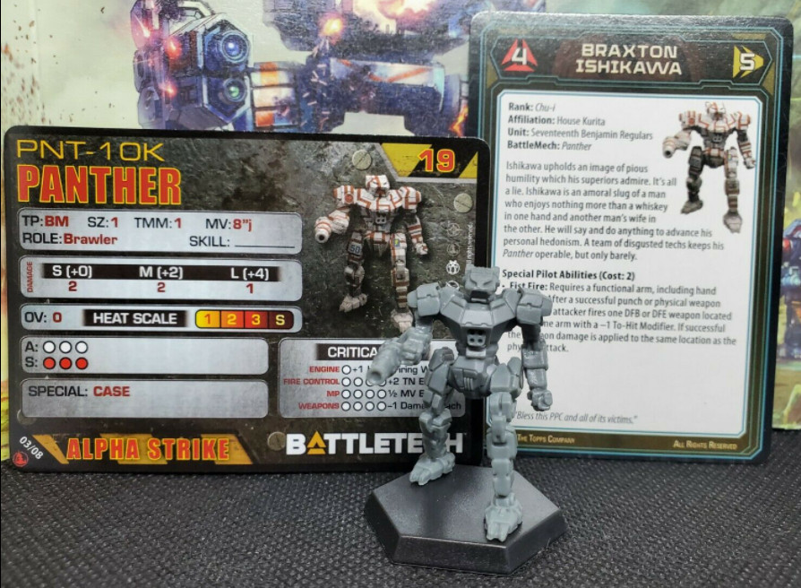 Battletech Panther Mech + Pilot Cards IS Kickstarter Catalyst Striker Lance