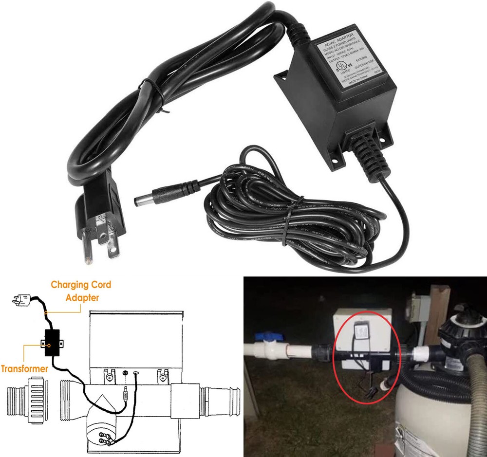 460304 Ionizer Transformer Adapter Use with The Ionizer Pool Treatment System