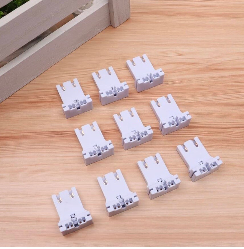 10pcs Fluorescent Light Holder Replacement Light Tube Base Lamp Socket