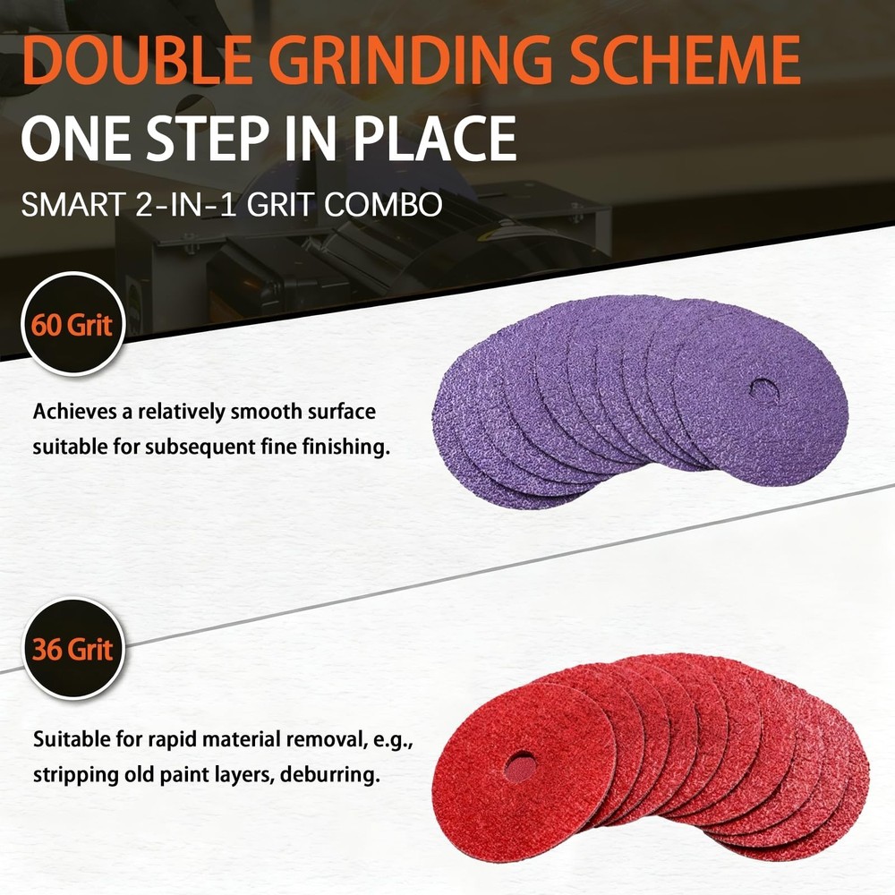 24 Pack 9 Sanding Disc, 36 & 60 Grit for JLD10-9 Lawn Mower Blade Sharpener