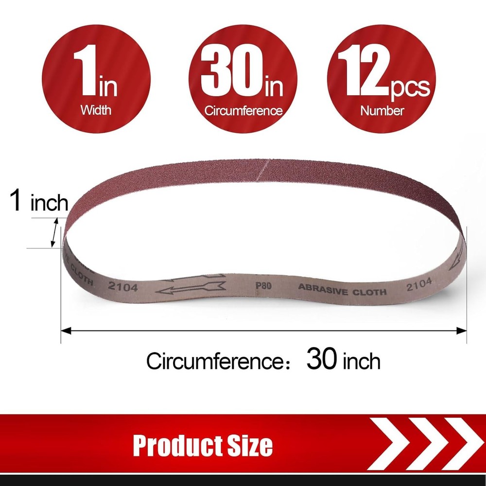 Durable 1/2" x 18" Aluminum Oxide Sanding Belts - 24 Pack for Precision Work