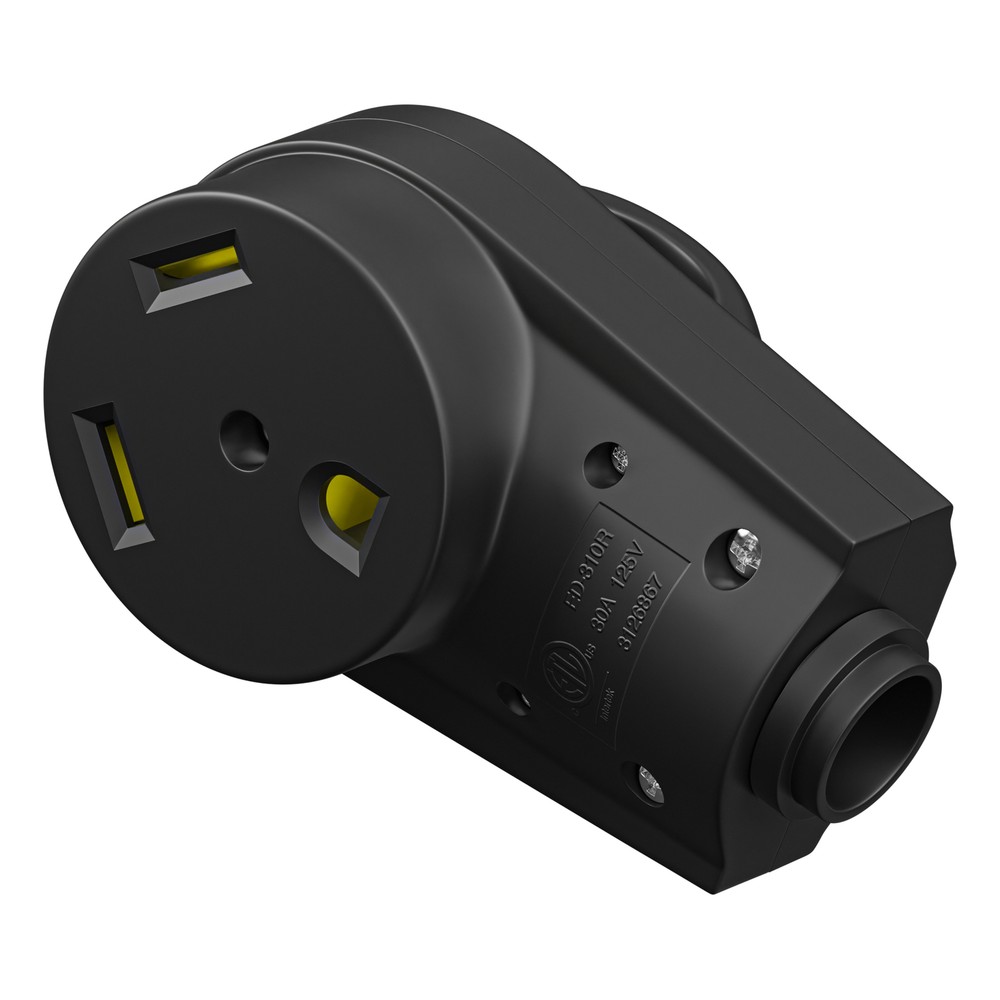 30 Amp RV Female Plug Replacement Receptacle Plug Ergonomic Grip Handle New