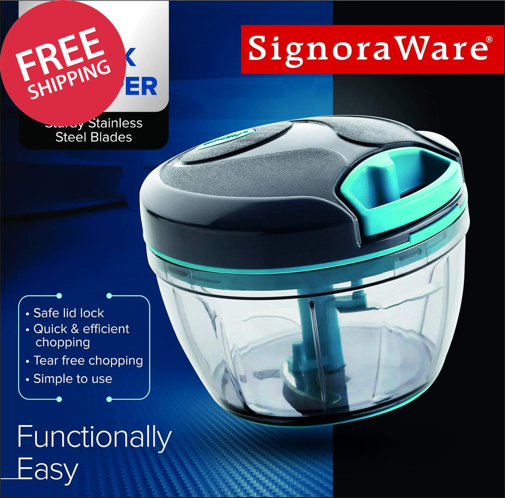 Manual Food Processor Vegetable Chopper Easy Pull Hand String Portable Kitchen