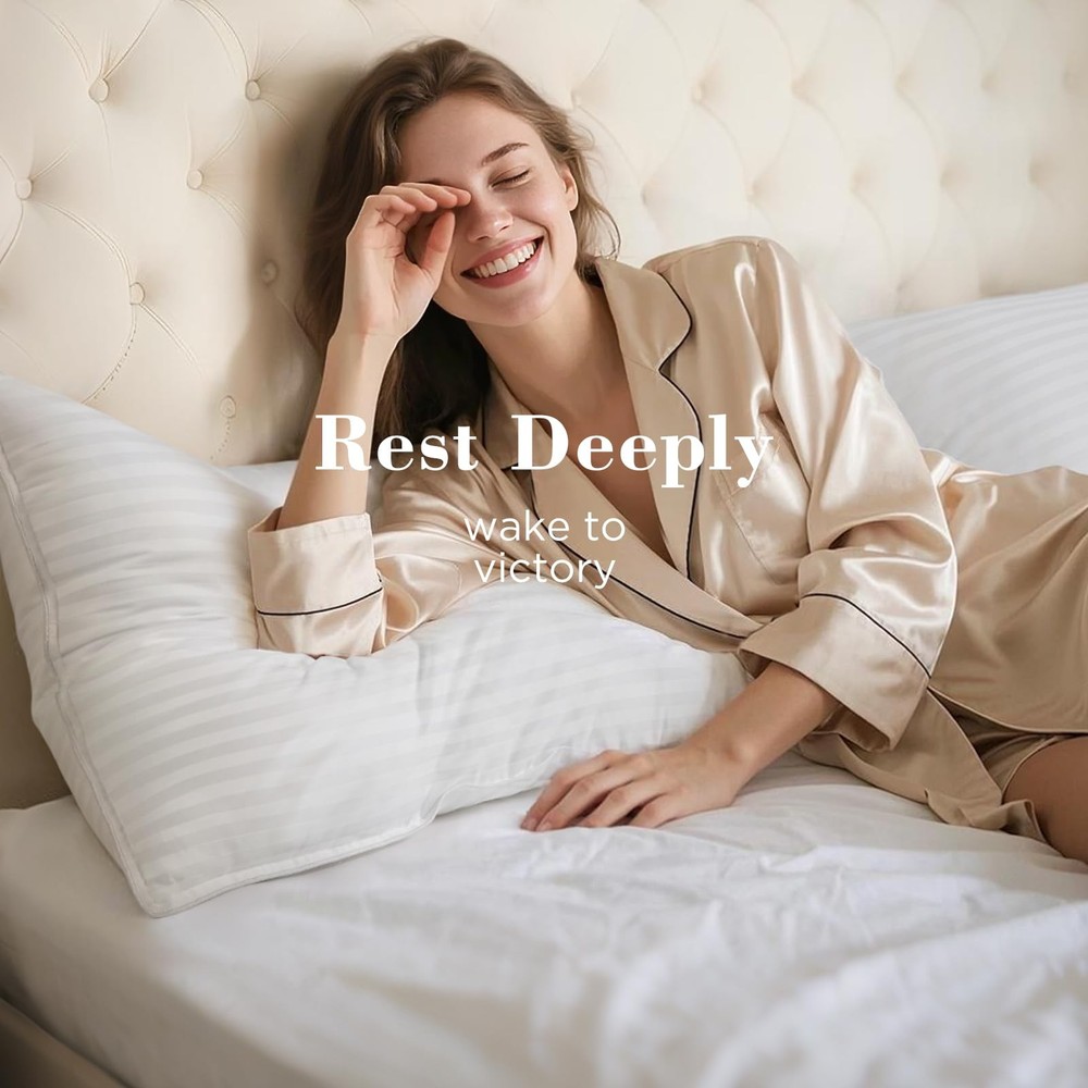 Queen Bed Pillows 2 Pack, Hotel Quality, Down Alternative, White