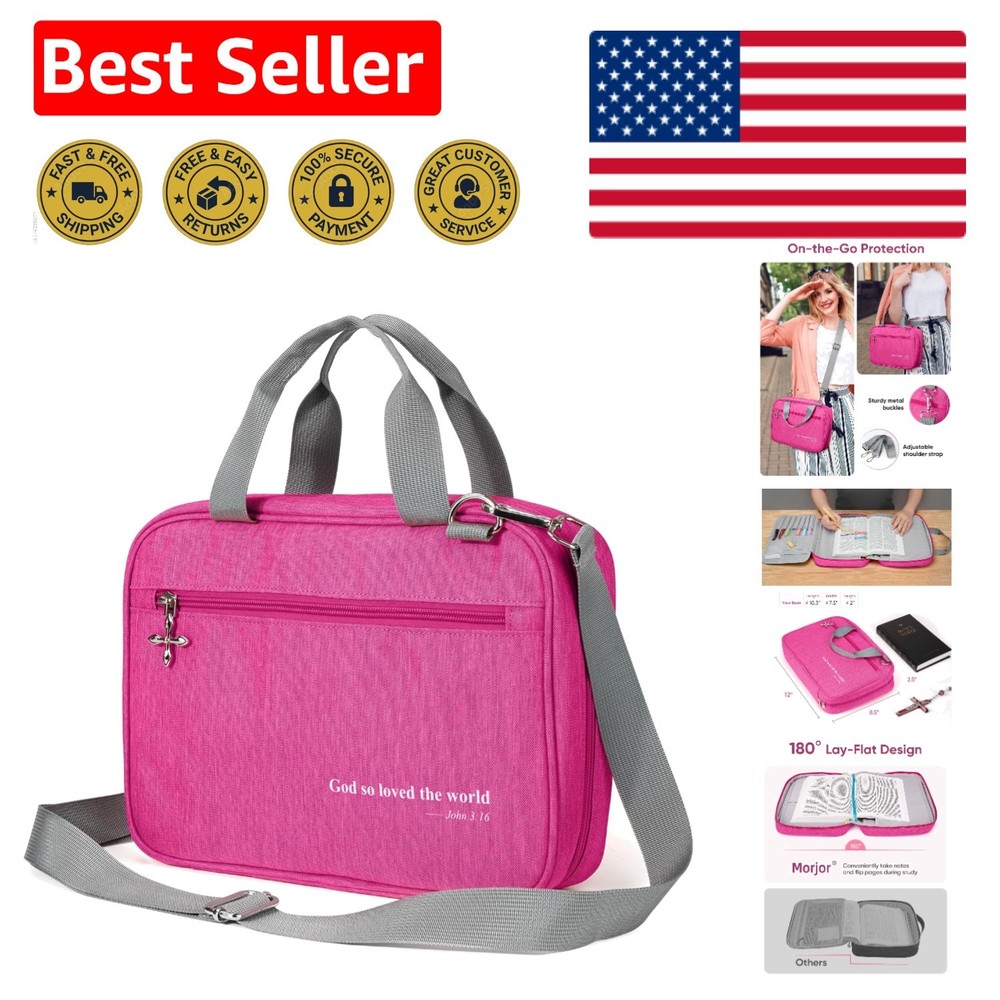 Elegant Bible Carrying Case with Adjustable Strap & Easy Access Storage