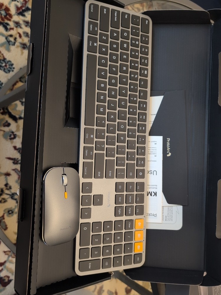 ProtoArc Backlit Bluetooth Keyboard Mouse for Mac, KM100-A