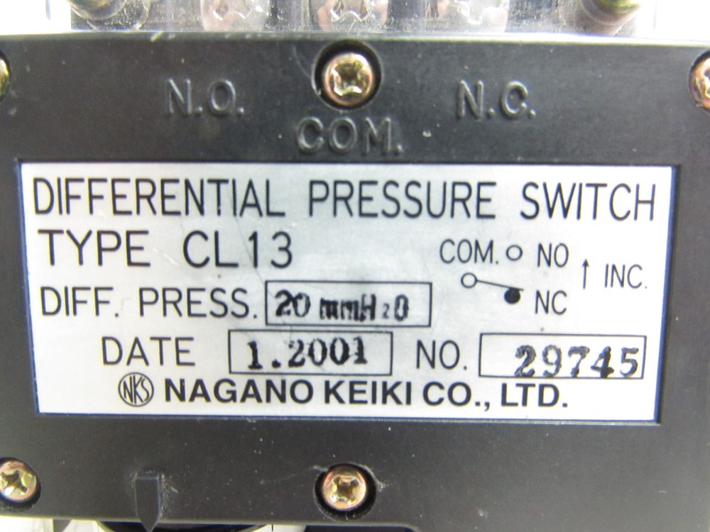 NAGANO KEIKI CO CL13 DIFFERENTIAL PRESSURE SWITCH **NNB**
