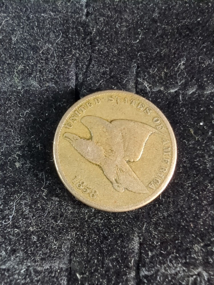 1858 1C Small Letters Flying Eagle Cent Circulated