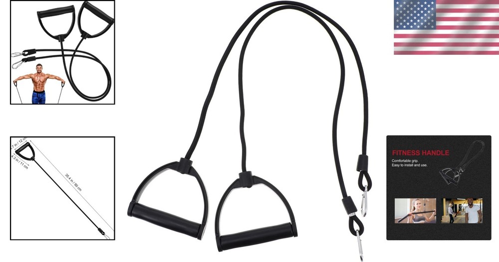 Lightweight Exercise Bands for Strength Training with Easy Grip Handles - Black