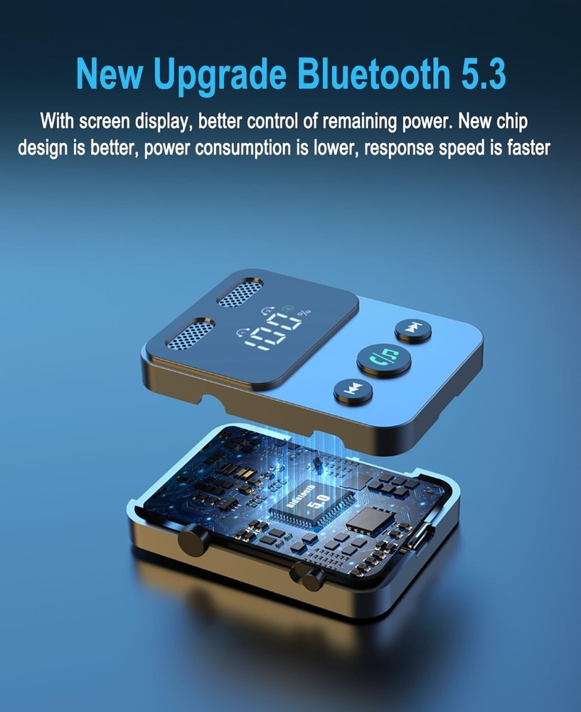 Bluetooth 5.3 Transmitter Receiver, 2-in-1 Adapter for Airplane, Bluetooth Tr...