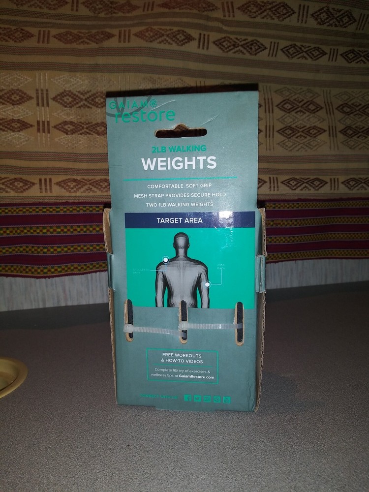 Gaiam Restore 2LB Comfortable Mesh Strap Walking Weights
