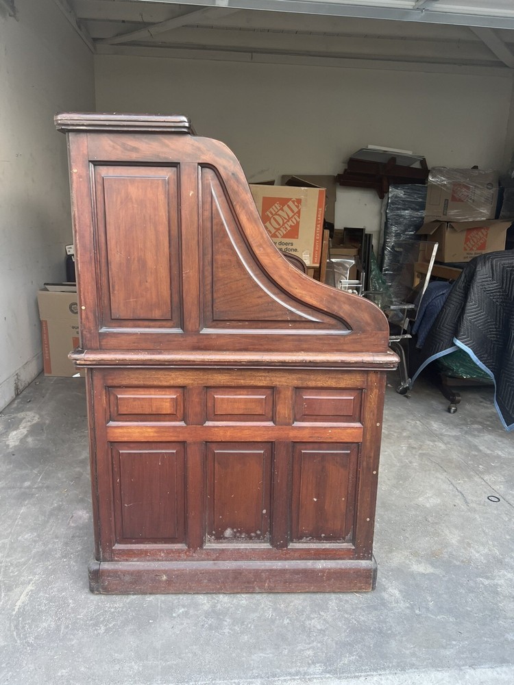 72” American Mahogany Raised Panel High S Rolltop C 1900 original condition.