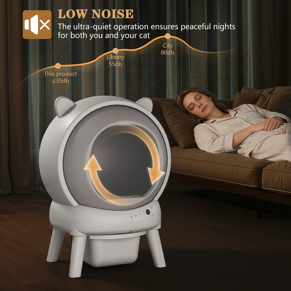 Automatic Self-Cleaning Cat Litter Box, Large Capacity for Multiple Cats