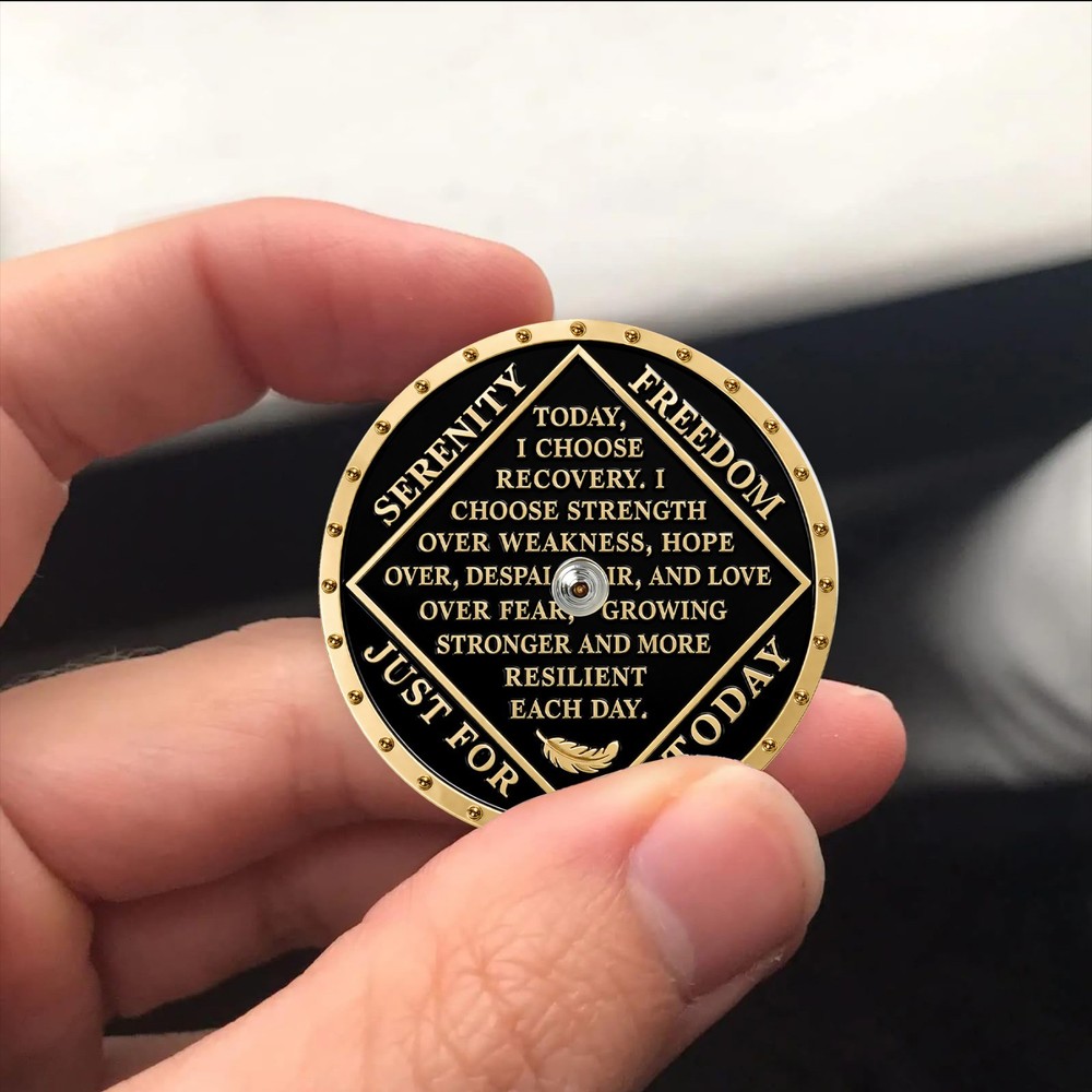 Pink Rotating Triangle 11 Year Sobriety Coin Narcotics Anonymous Medallion