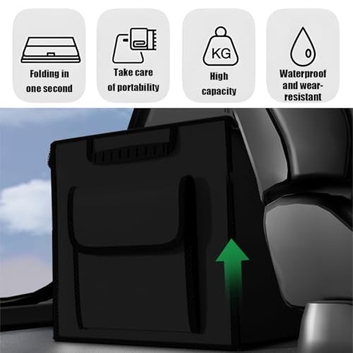 Car Trunk Organizer, Multi-Compartment Collapsible Vehicle Cargo Storage Black