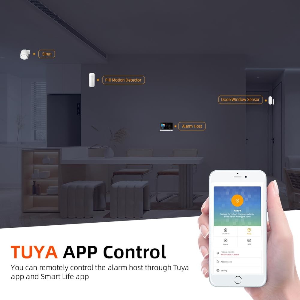 WiFi Alarm System for Home Security,DIY 4G Smart Home Security System, Wirele...