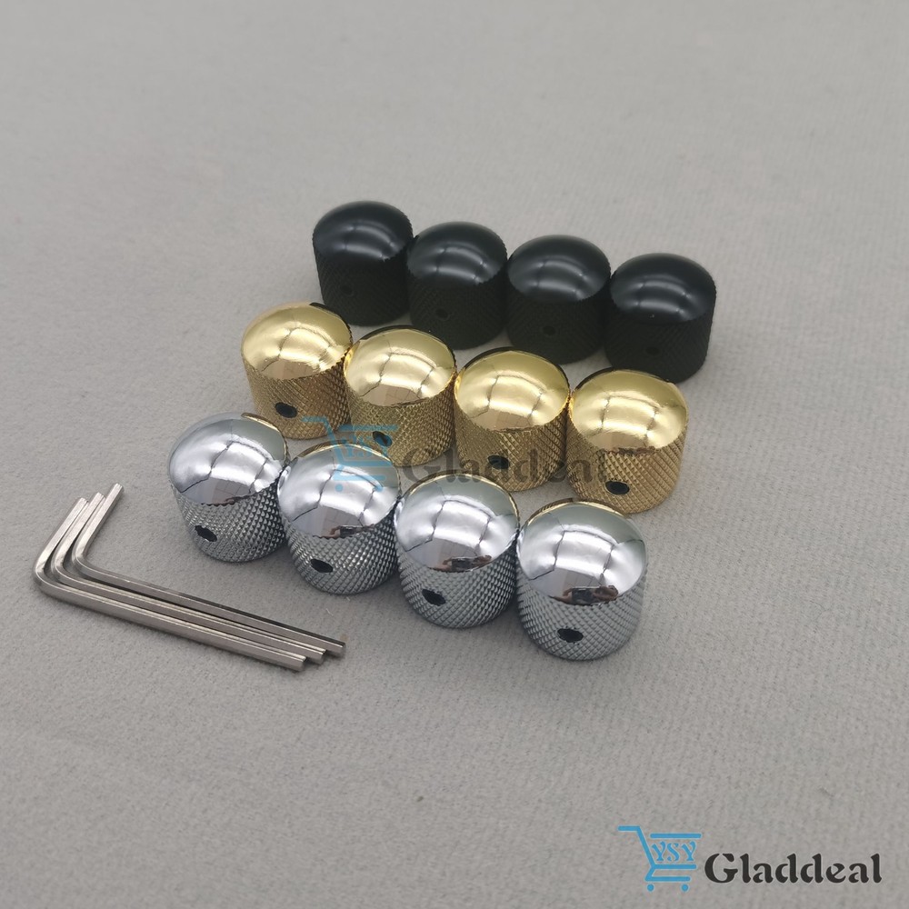 4Pcs Dome Knob Volume Tone Control Knobs with Inner Hexagon Spanner Guitar Bass