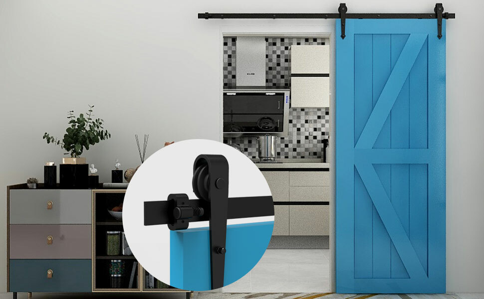 2pcs Upgrade Adjustable Spring Barn Door Stoppers Top Track Middle Both End