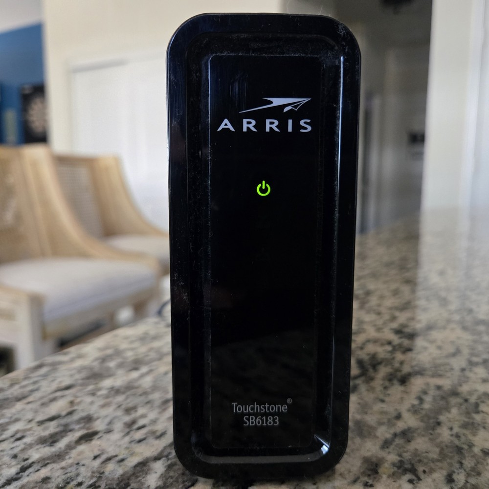 🔌 Black Cable Modem with Power Adapter | Clean, Working, DOCSIS Ready