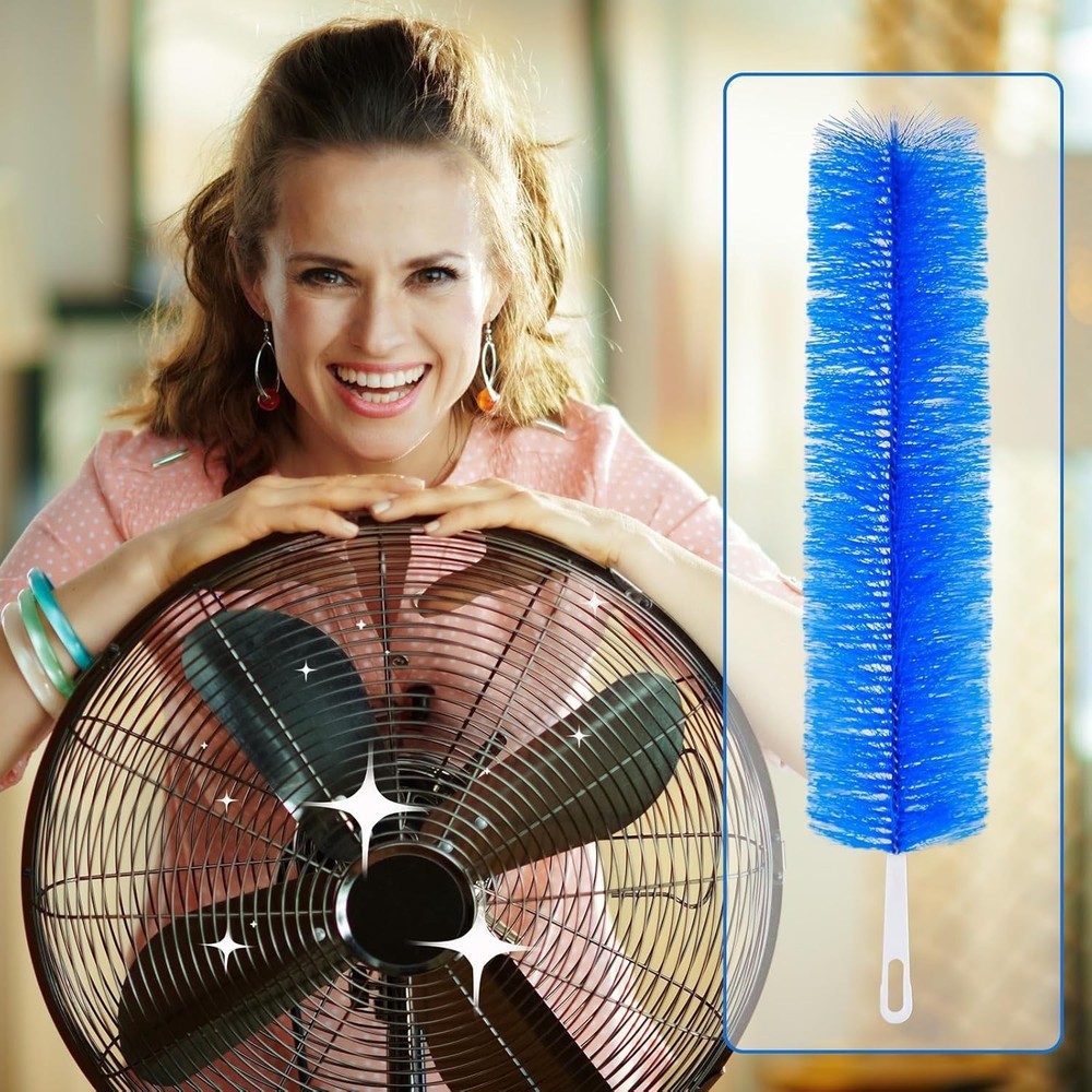 2 plumeros flexibles para ventiladores, de plástico, con cabezal de microfibra