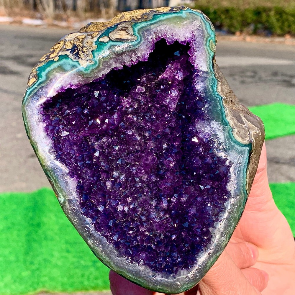 891G Natural Amethyst geode quartz clustercrystal specimen Healing