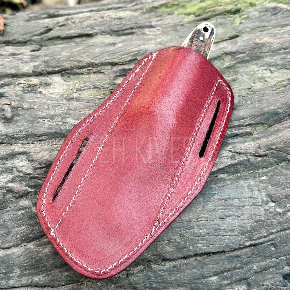 Custom Engraved Pure Leather Belt Loop Sheath for Fixed Blade & Skinner