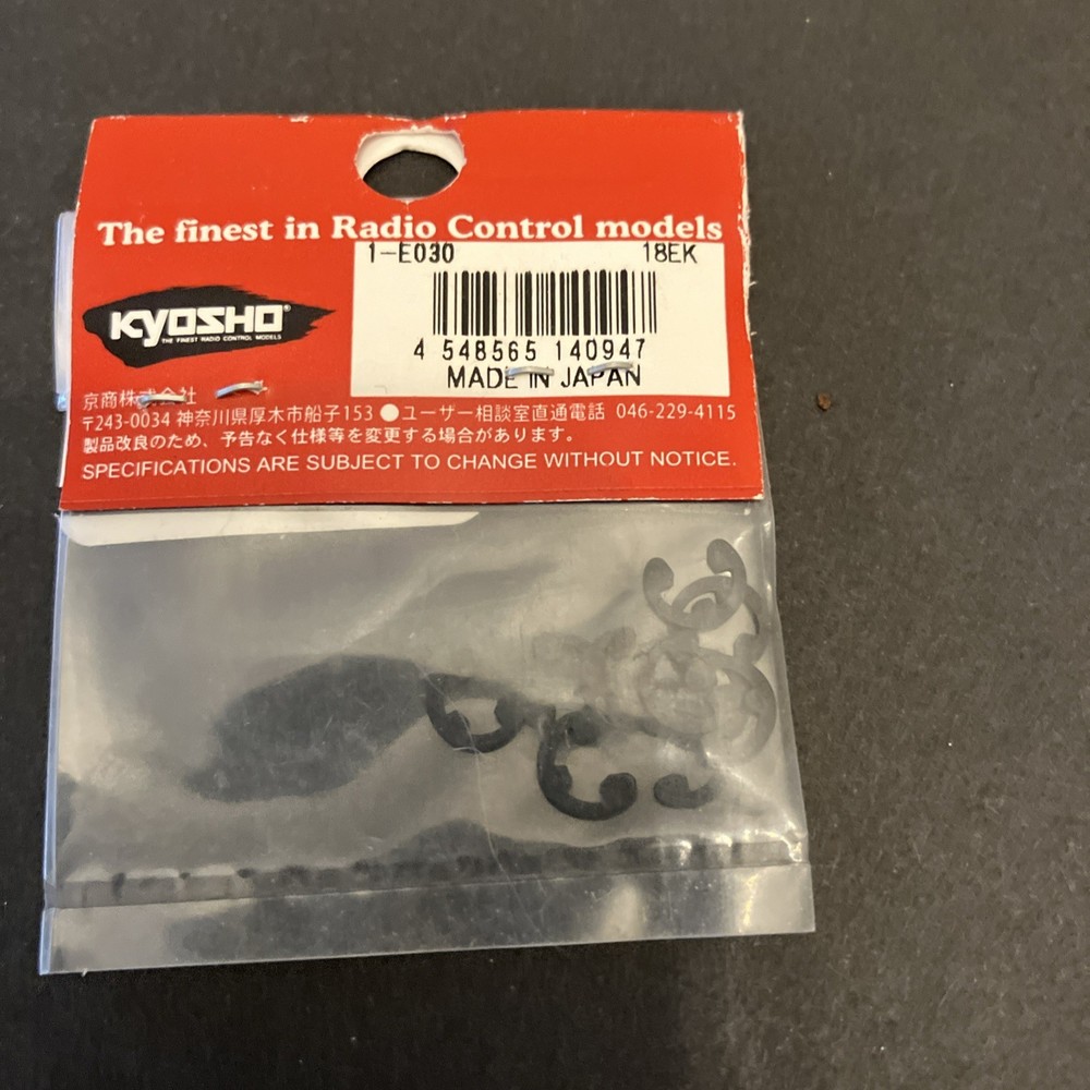 Kyosho 1-E030 E-Ring Clips {10pc.} NOS NIP