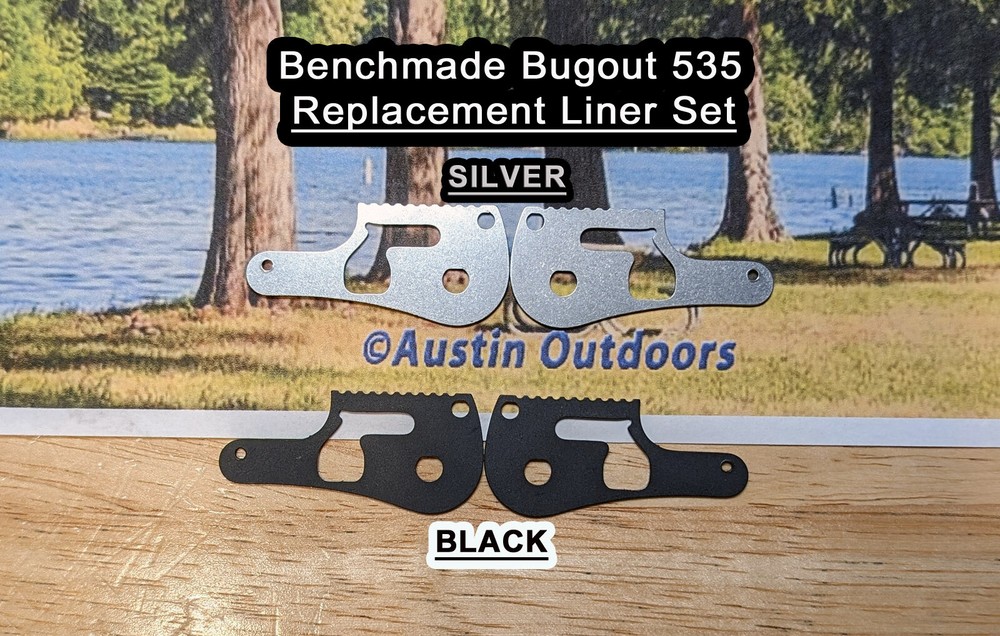 Benchmade 535 Bugout 🦋 Replacement Axis Lock Liner Set, Black or Silver 🔥
