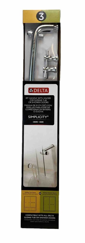 Delta - SDBR011-PC-R - 20" Handle w/ Knobs For Shower Doors Chrome