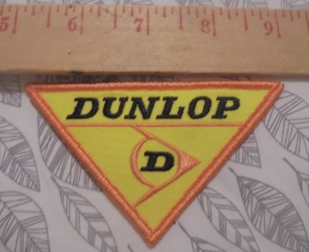DUNLOP TIRES- IRON ON PATCH  4 BY 2.25"