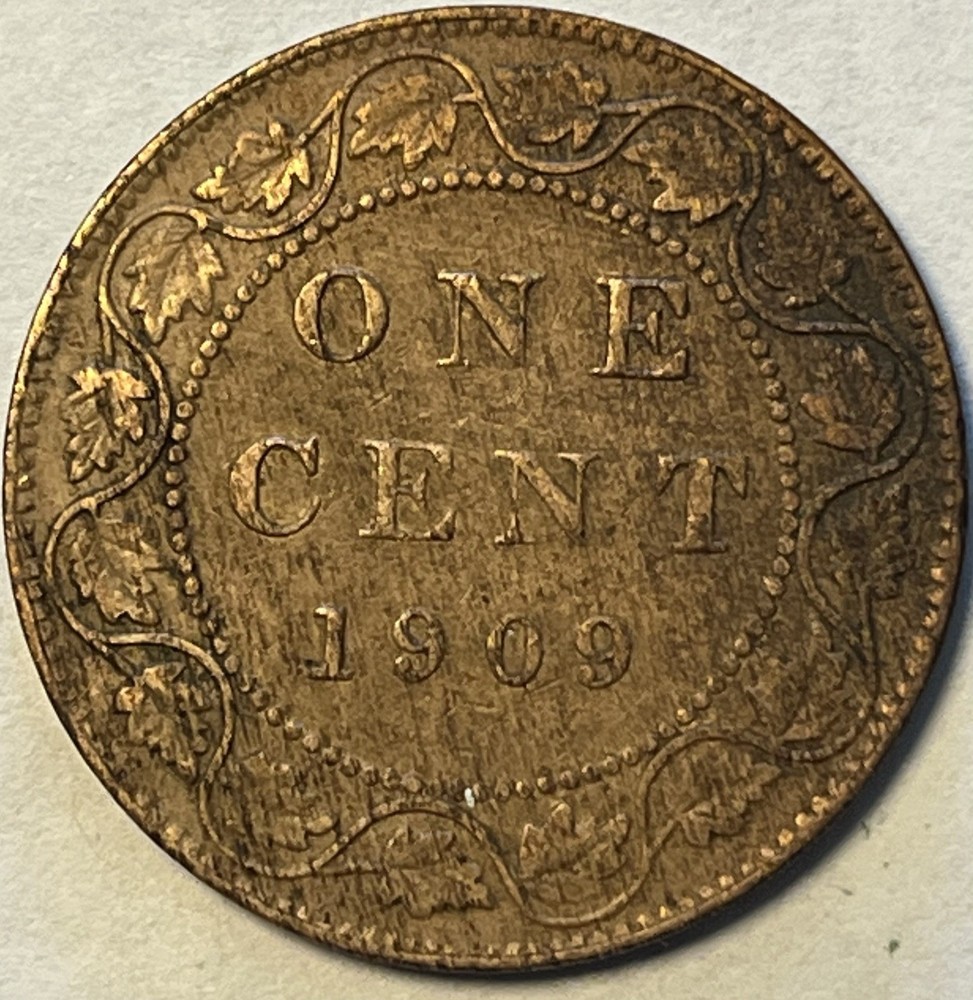 1909 Canada One Cent XF. KM#8. Bronze